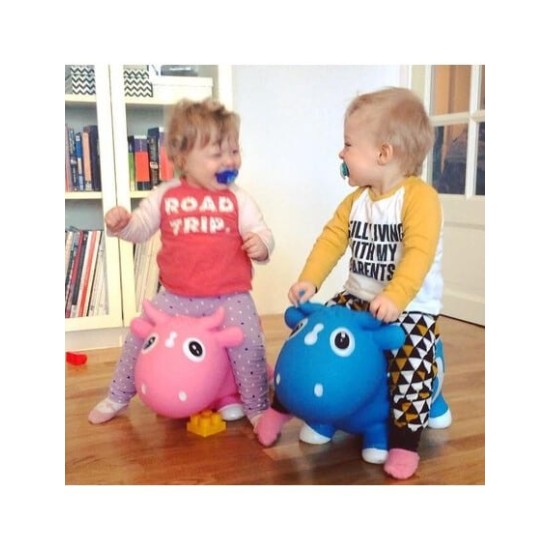 Kidzzfarm jumping animal Χοπ Χοπ Bella η αγελαδίτσα για 12+m Pink & White  KMC150504