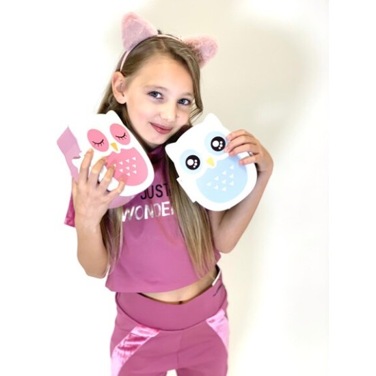 YUKO.B Πλαστικό Παιδικό Δοχείο Φαγητού με χωρίσματα 1.05L Owl Pink YB-300-001