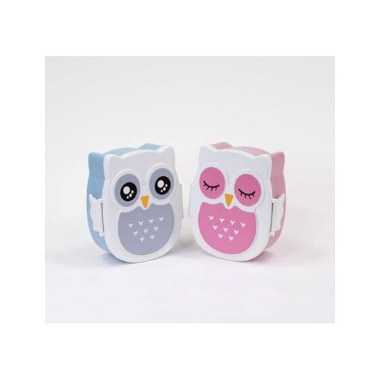 YUKO.B Πλαστικό Παιδικό Δοχείο Φαγητού με χωρίσματα 1.05L Owl Pink YB-300-001