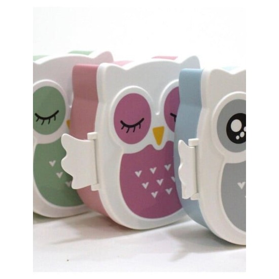 YUKO.B Πλαστικό Παιδικό Δοχείο Φαγητού με χωρίσματα 1.05L Owl Pink YB-300-001