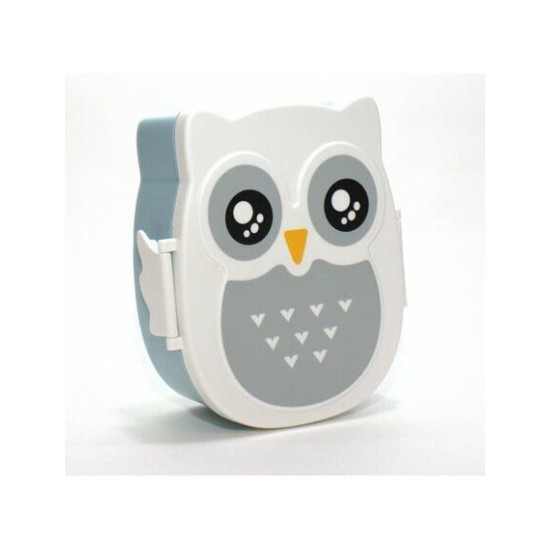 YUKO.B Πλαστικό Παιδικό Δοχείο Φαγητού με χωρίσματα 1.05L Owl Blue YB-300-002
