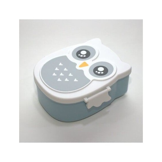 YUKO.B Πλαστικό Παιδικό Δοχείο Φαγητού με χωρίσματα 1.05L Owl Blue YB-300-002