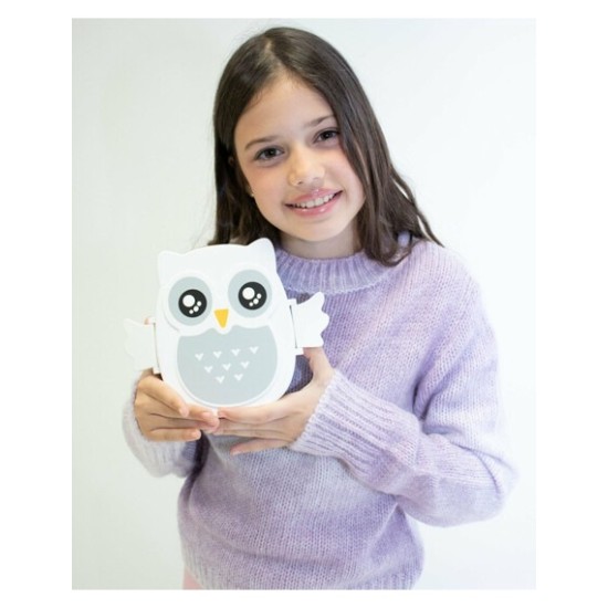YUKO.B Πλαστικό Παιδικό Δοχείο Φαγητού με χωρίσματα 1.05L Owl Blue YB-300-002