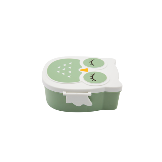 YUKO.B Πλαστικό Παιδικό Δοχείο Φαγητού με χωρίσματα 1.05L Owl Mint YB-300-004