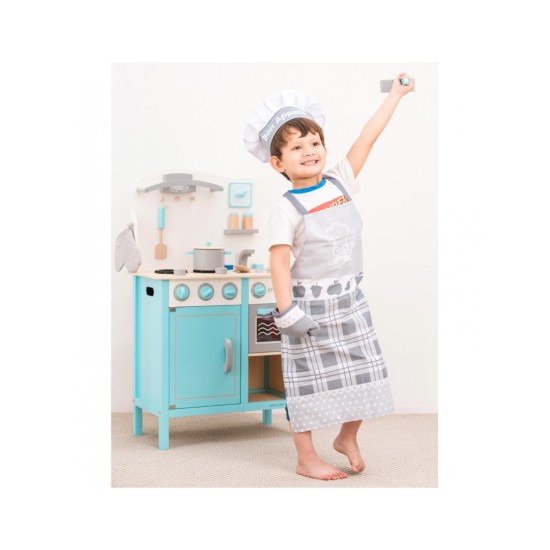 New Classic Toys Παιδικό Σετ Μαγειρικής Ποδιά, Γάντι & Σκούφος Apron White CT10683