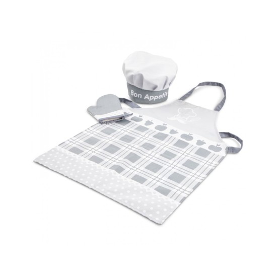 New Classic Toys Παιδικό Σετ Μαγειρικής Ποδιά, Γάντι & Σκούφος Apron White CT10683