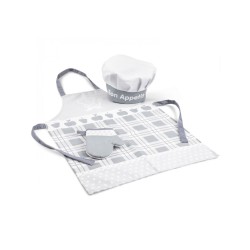 New Classic Toys Παιδικό Σετ Μαγειρικής Ποδιά, Γάντι & Σκούφος Apron White CT10683