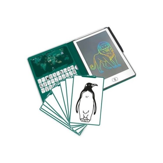 KIDYWOLF Tablet ζωγραφικής με οθόνη LCD (30 κάρτες) 5+ ετών -Animals Around The World KDW-182198