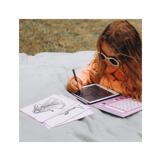 KIDYWOLF Tablet ζωγραφικής με οθόνη LCD (30 κάρτες) 5+ ετών -Princess KDW-182457