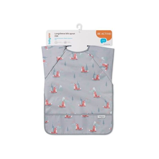 BabyOno Αδιάβροχη σαλιάρα με μακρύ μανίκι 2-4years - Fox BN1477/03