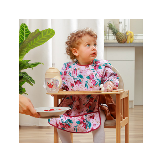 BabyOno Αδιάβροχη σαλιάρα με μακρύ μανίκι 2-4years - Floral BN1477/01