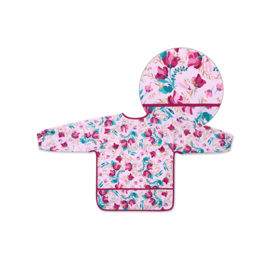 BabyOno Αδιάβροχη σαλιάρα με μακρύ μανίκι 2-4years - Floral BN1477/01