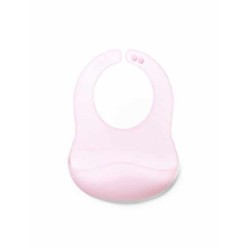 BabyOno Σαλιάρα σιλικόνης με θήκη περισυλλογής τροφίμων 6m+ Pink BN1598/02