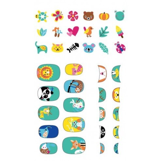 Avenir Nail Sticker Animals,Παιδικά Αυτοκόλλητα Νυχιών 3+Ετών 54τεμ 60513