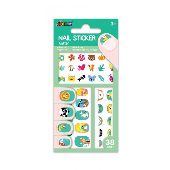 Avenir Nail Sticker Animals,Παιδικά Αυτοκόλλητα Νυχιών 3+Ετών 54τεμ 60513
