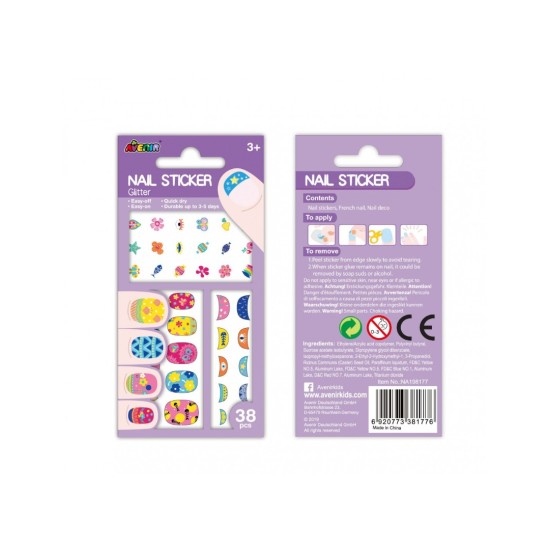 Avenir Nail Sticker Flowers,Παιδικά Αυτοκόλλητα Νυχιών 3+Ετών 54τεμ 60512