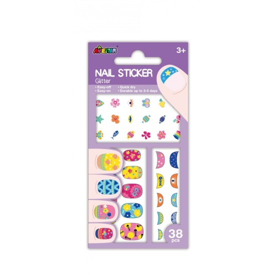 Avenir Nail Sticker Flowers,Παιδικά Αυτοκόλλητα Νυχιών 3+Ετών 54τεμ 60512