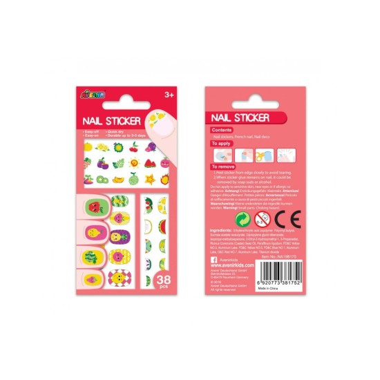 Avenir Nail Sticker Fruit,Παιδικά Αυτοκόλλητα Νυχιών 3+Ετών 54τεμ 60510