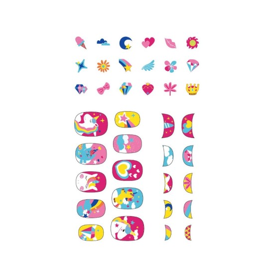 Avenir Nail Sticker Unicorn,Παιδικά Αυτοκόλλητα Νυχιών 3+Ετών 54τεμ 60511