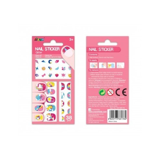 Avenir Nail Sticker Unicorn,Παιδικά Αυτοκόλλητα Νυχιών 3+Ετών 54τεμ 60511