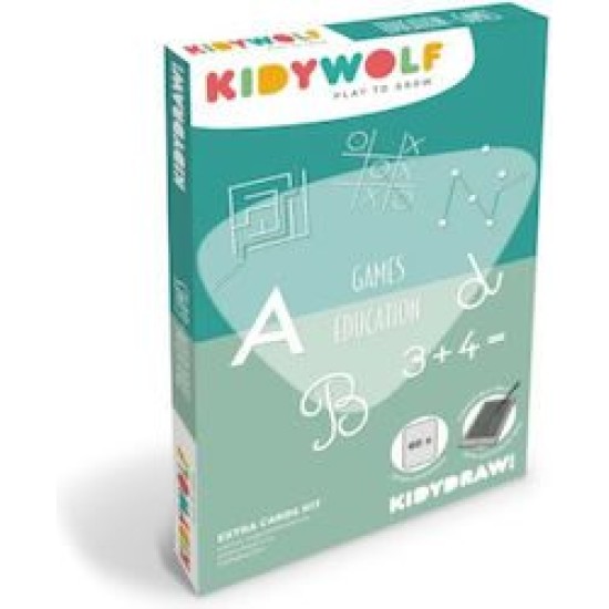 KIDYWOLF 60 κάρτες για τα Mini Tablet ζωγραφικής με θέμα "Παιχνίδια" & "Εκπαίδευση" KDW-182426