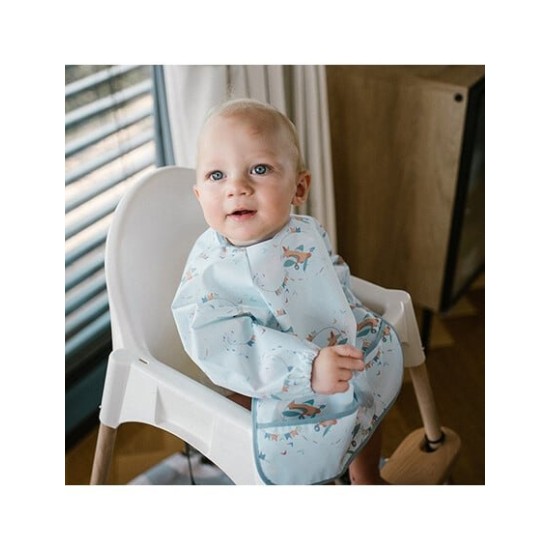 BabyOno Αδιάβροχη σαλιάρα με μακρύ μανίκι 6m-2y Plane BN1476/03