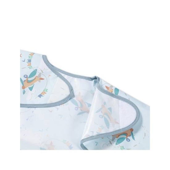 BabyOno Αδιάβροχη σαλιάρα με μακρύ μανίκι 6m-2y Plane BN1476/03