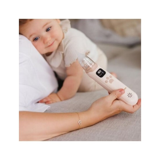 Babyono Ηλεκτρικός Ρινικός Αποφρακτήρας για Βρέφη και Παιδιά,3 επίπεδα έντασης & αθόρυβη λειτουργία- Μπεζ BN1470/01