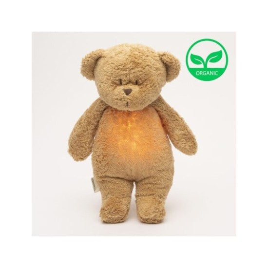 MOONIE 2.0 Επαναφορτιζόμενο βοήθημα ύπνου με ηχογράφηση & αισθητήρα κλάματος – Οργανικό βαμβάκι Cappuccino Bear M-MCA2