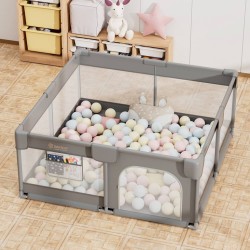 Bebe Stars Πάρκο για μωρά τετράγωνο 150x150cm Playzen Grey 880-100