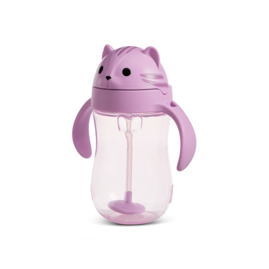 Munchkin Παιδικό Ποτηράκι με Καλαμάκι Tip & Sip Cup  Cat Pink 296ml 90541
