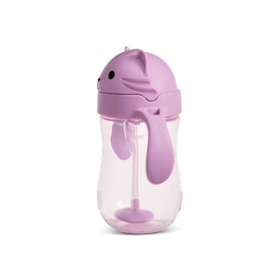 Munchkin Παιδικό Ποτηράκι με Καλαμάκι Tip & Sip Cup  Cat Pink 296ml 90541