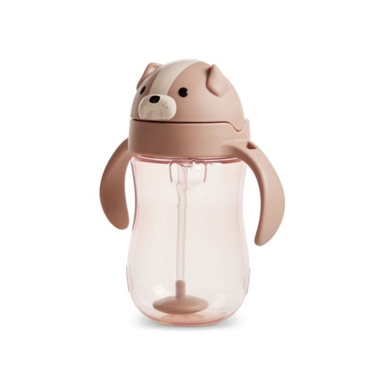 Munchkin Παιδικό Ποτηράκι με Καλαμάκι Tip & Sip Cup Dog Brown 296ml 90506
