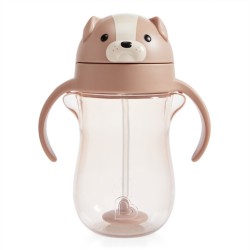 Munchkin Παιδικό Ποτηράκι με Καλαμάκι Tip & Sip Cup Dog Brown 296ml 90506