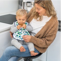 BabyOno Σαλιάρα Βαμβακερή Αδιάβροχη 9m+ Μύρτιλα Μπλε BN833/02
