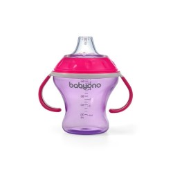 Babyono Παιδικό ποτηράκι με λαβές και μαλακό στόμιο που δε χύνεται- Non-spill 180 ml Pink BN1456/02