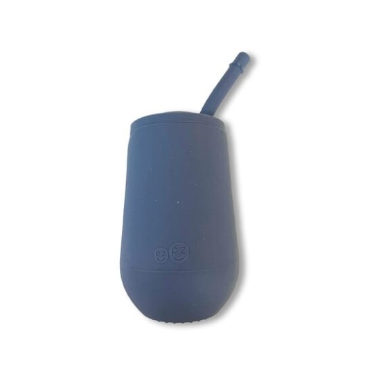 Ezpz Εκπαιδευτικό Παιδικό Ποτηράκι "Happy Cup" από Σιλικόνη+ καλαμάκι Indigo για 24m+ HC-I2159U