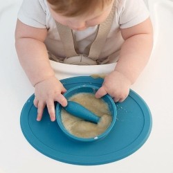 Ezpz εκπαιδευτικό σετ Φαγητού "Tiny" από Σιλικόνη Indigo blue 4τμχ για 4+ μηνών FD-I2159U