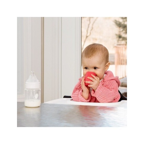 Ezpz εκπαιδευτικό σετ Φαγητού "Tiny" από Σιλικόνη Pink 4τμχ για 4+ μηνών FD-P7424U