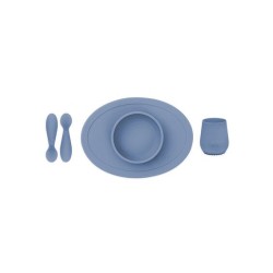 Ezpz εκπαιδευτικό σετ Φαγητού "Tiny" από Σιλικόνη Indigo blue 4τμχ για 4+ μηνών FD-I2159U