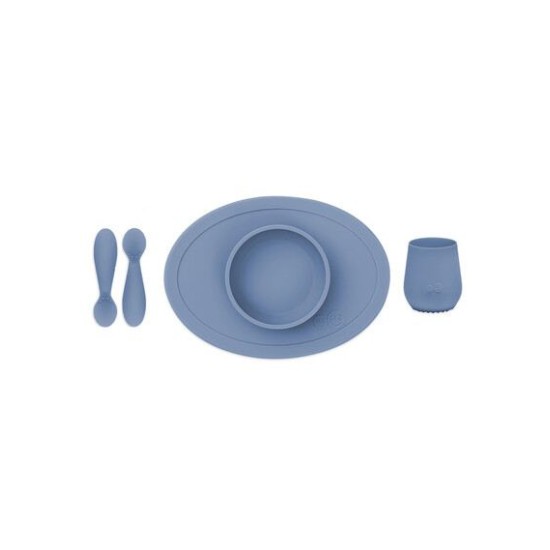Ezpz εκπαιδευτικό σετ Φαγητού "Tiny" από Σιλικόνη Indigo blue 4τμχ για 4+ μηνών FD-I2159U