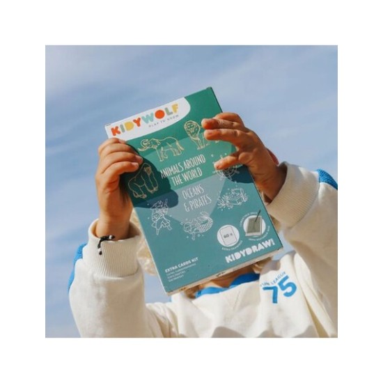 KIDYWOLF 60 κάρτες για τα Mini Tablet ζωγραφικής με θέμα "Animals Around the World" & "Oceans and Pirates" KDW-182365