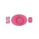 Ezpz εκπαιδευτικό σετ Φαγητού "Tiny" από Σιλικόνη Pink 4τμχ για 4+ μηνών FD-P7424U