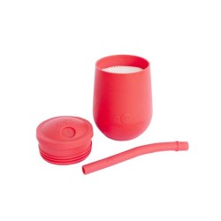 Ezpz Εκπαιδευτικό Παιδικό Ποτηράκι "Mini Cup" από Σιλικόνη+ καλαμάκι Coral 118ml για 12m+ MS-C1785U