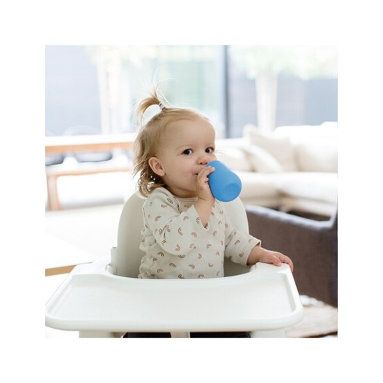 Ezpz Εκπαιδευτικό Παιδικό Ποτηράκι "Mini Cup" από Σιλικόνη+ καλαμάκι Blue 118ml για 9m+ MS-B7709U