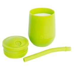 Ezpz Εκπαιδευτικό Παιδικό Ποτηράκι "Mini Cup" από Σιλικόνη+ καλαμάκι Lime 118ml για 9m+ MS-L381U