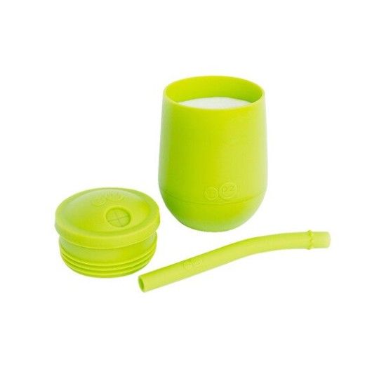 Ezpz Εκπαιδευτικό Παιδικό Ποτηράκι "Mini Cup" από Σιλικόνη+ καλαμάκι Lime 118ml για 9m+ MS-L381U