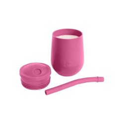 Ezpz Εκπαιδευτικό Παιδικό Ποτηράκι "Mini Cup" από Σιλικόνη+ καλαμάκι Pink 118ml για 9m+ MS-P7424U