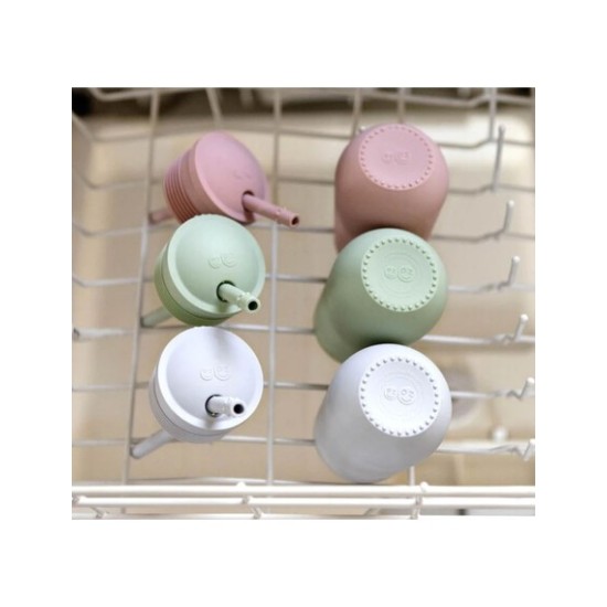 Ezpz Εκπαιδευτικό Παιδικό Ποτηράκι "Mini Cup" από Σιλικόνη+ καλαμάκι Coral 118ml για 9m+ MS-C1785U