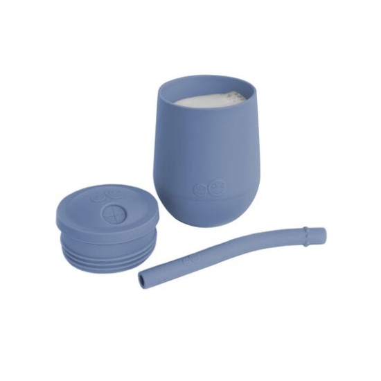 Ezpz Εκπαιδευτικό Παιδικό Ποτηράκι "Mini Cup" από Σιλικόνη+ καλαμάκι Indigo 118ml για 9m+ MS-I2159U